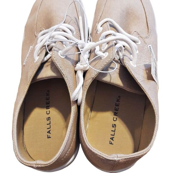 New Men Casual Beige Canvas Shoes Size 11 - Picture 4 of 7